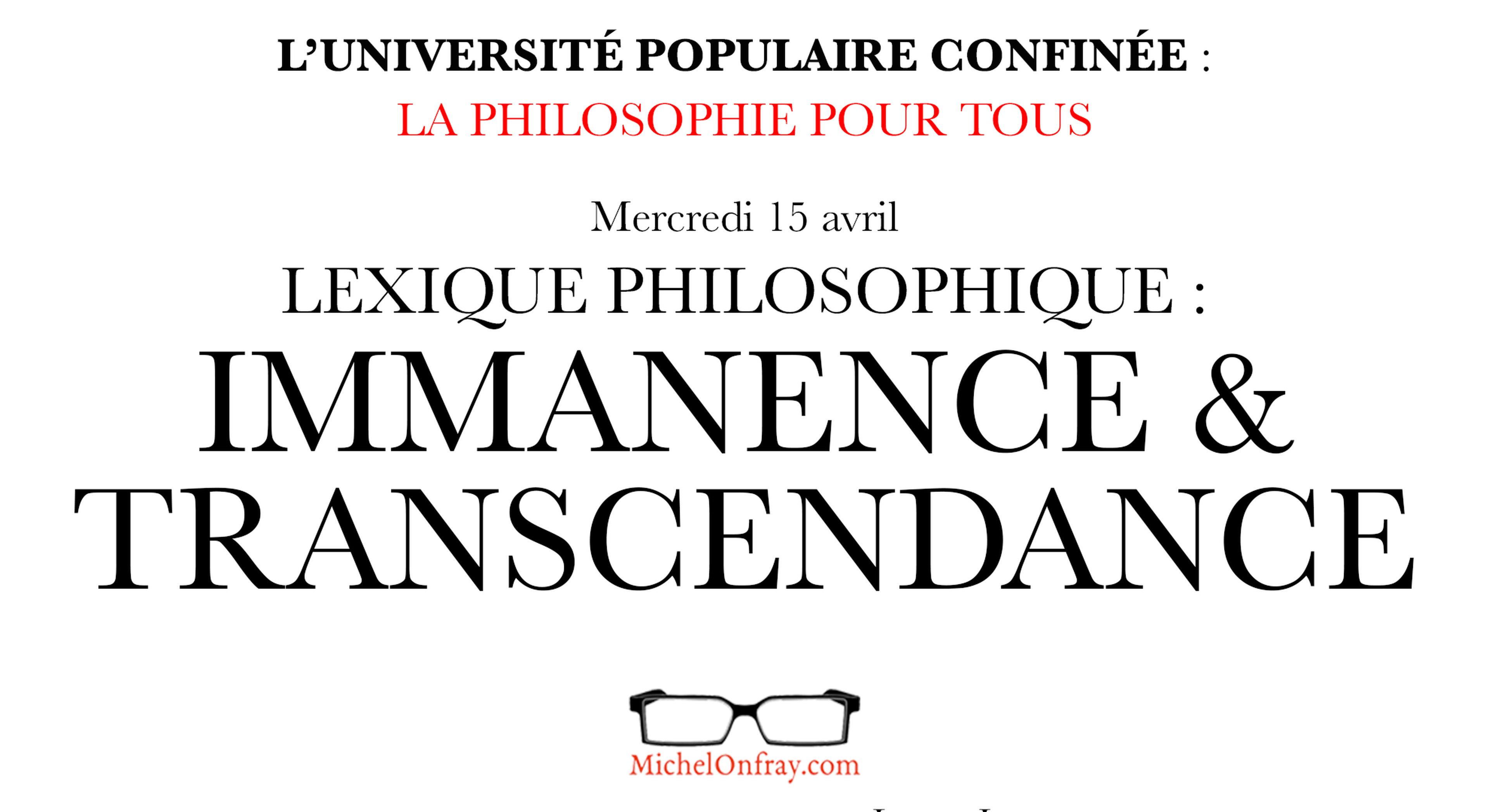 Lexique philosophique : immanence / transcendance